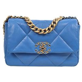 Chanel Blaue Lammleder-Tasche Blau