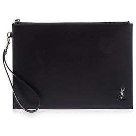 Saint Laurent Funda para Tablet Tiny Monogram Negro