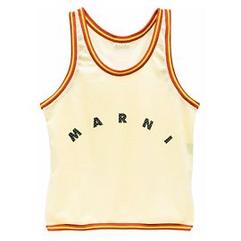 Marni Logo Printed Mesh Shopper Bag Golden