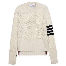 Thom Browne Pullover de lã Bar Pointelle Branco