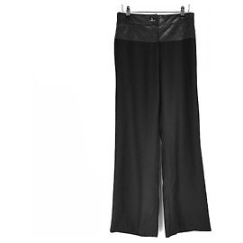 Chanel Gesteppte Leder-Mix-Hose Schwarz