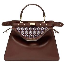Fendi Sac Peekaboo See Mini Bag Marron