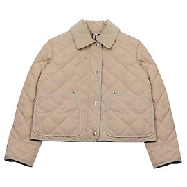 Burberry Corduroy Collar Quilted Jacket Orange