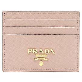 Prada Saffiano Metal Logo Card Holder Orange