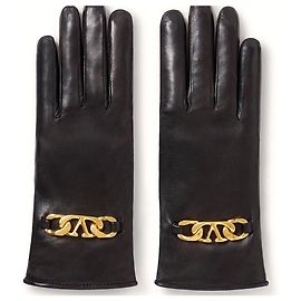 Valentino Luvas de couro e cashmere Preto