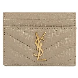 Saint Laurent Tarjetero Matelassé Cassandra para mujer Naranja