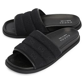 Sandali Gucci neri in metallo da uomo Nero