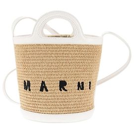 Marni Raffia Leather Tote Bag Orange