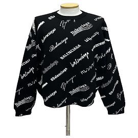 Balenciaga Logo Mania All Over Knit Silvery
