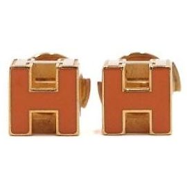 Hermès Würfel-Ohrringe Orange