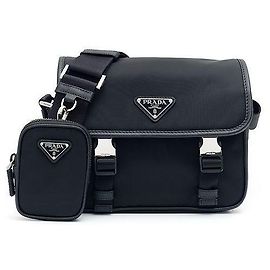 Prada Leder-Schultertasche Schwarz