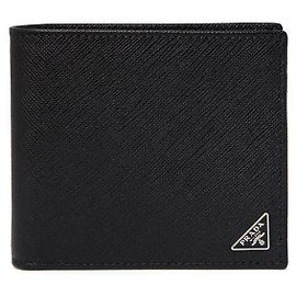 Prada Cartera Saffiano con logotipo triangular Negro