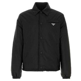 Prada Blouson in nylon con logo triangolare Nero