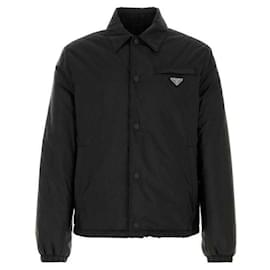 Prada Blouson de nylon com logótipo triangular Preto