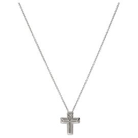 Tiffany & Co Collana con pendente cuore e croce Tenderness Argento