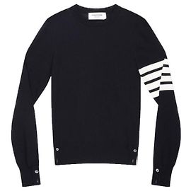 Thom Browne Lana Relaxed Pullover Strick Blau