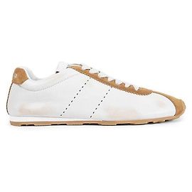 Miu Miu Plume Napa Leather Suede Sneakers White