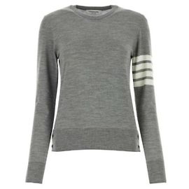 Thom Browne Pullover de malha relaxado em lã Marrom