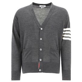 Thom Browne Fine Merino Wool Classic Cardigan Brown