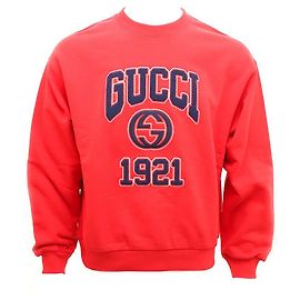 Gucci Sudadera de jersey de algodón bordada Roja