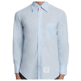 Thom Browne Tom Browne Popelin-Hemd Hellblau Weiß