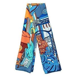 Salvatore Ferragamo Foulard in seta Studio Print Blu