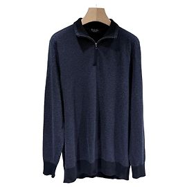 Loro Piana Pull en cachemire à demi-zip Bleu