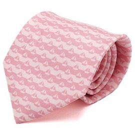 Hermès Corbata de seda con estampado de veleros rosas Rosa