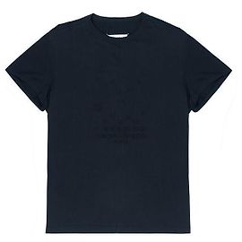 Maison Martin Margiela Mako-Baumwoll-T-Shirt mit numerischem Logo Schwarz