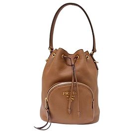 Prada Borsa Dino Tote e Crossbody Marrone