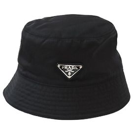 Prada Gorro Bucket Re-Nylon con logotipo triangular Negro Negro