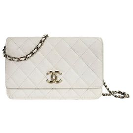 Chanel Borsa a tracolla Classic CC WOC Bianco