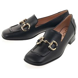 Gucci Mocassins de couro com horsebit para mulher Preto