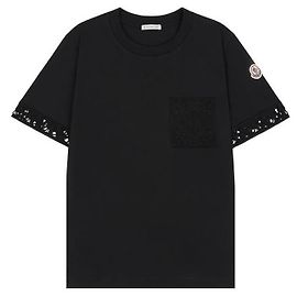 Moncler T-shirt de manga curta com bolso e logótipo bordado Multicor
