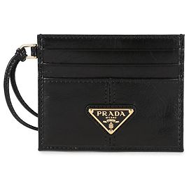 Tarjetero Prada de piel negra Negro
