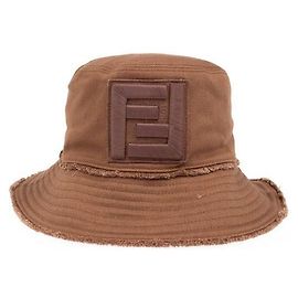 Fendi Brown Cloth Gloves Brown