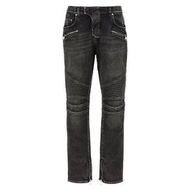 Balmain Denim Slim Fit Biker Pants Black