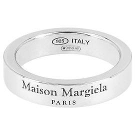 Maison Martin Margiela Anel de prata com logótipo gravado Prata