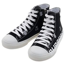 Burberry Children's Teddy Bear Monogram High-Top Sneakers MINI LARKHALL HT Silvery