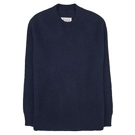 Maison Martin Margiela Men's Back Stitched Wool Sweater Black