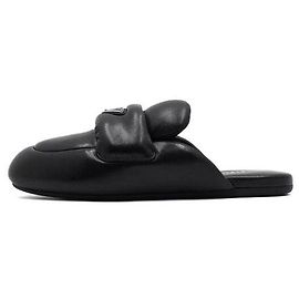 Prada Soft Padded Nappa Leather Triangle Slide Sandals for Women Black