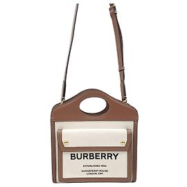 Burberry Mini borsa a tracolla in tela bicolore con tasca Multicolore
