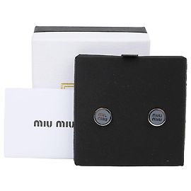 Miu Miu Orecchini rotondi Logo Blu