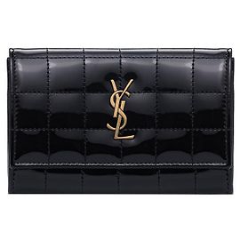 Saint Laurent Cassandra Matelassé Geldbörse AACQF Schwarz