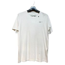 Off White White Embroidered Short Sleeve Men Silvery