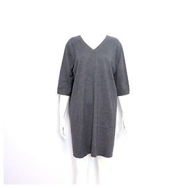 Hermès Vestido com decote em V para mulher em mistura de lã e cashmere Marrom