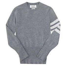 Thom Browne Kaschmir-Strick mit grauen Streifen Braun