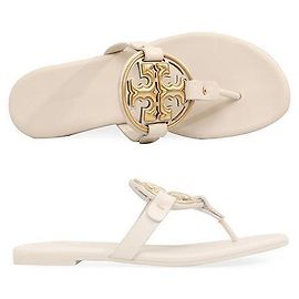 Tory Burch Pantofole morbide da donna Metallic Miller Bianco