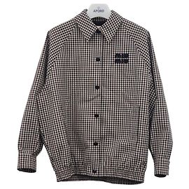 Miu Miu Bomberjacke mit Gingham-Karo Braun