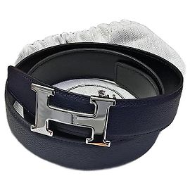 Hermès Cintura reversibile Classic Silver Nero Blu Multicolore